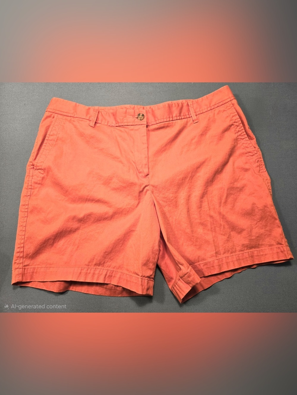 Talbots Coral-Orange Cotton Bermuda Shorts